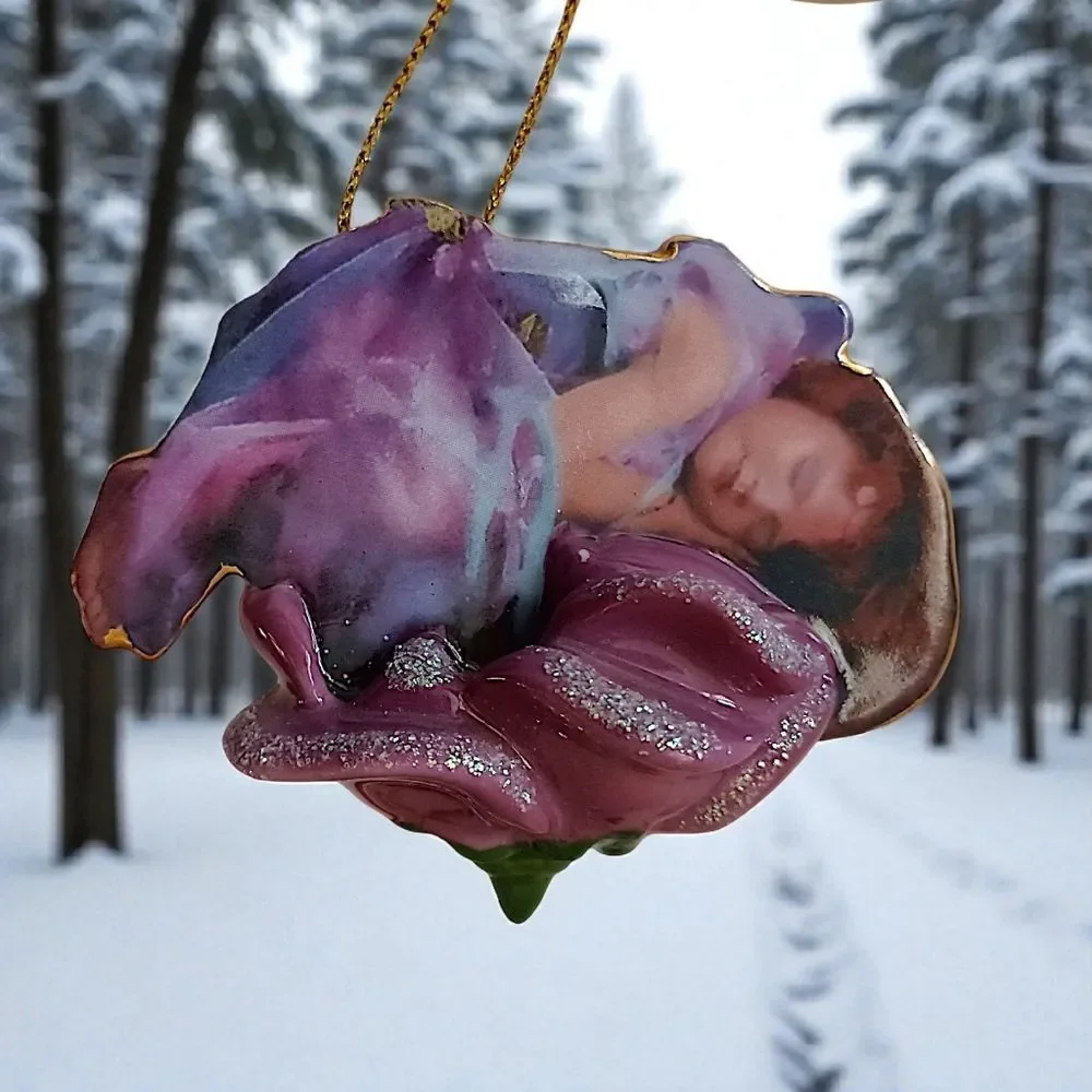 Lisa Jane Fairy Ornament Purple Porcelain Wings Of Wonder Twilight Enchantment